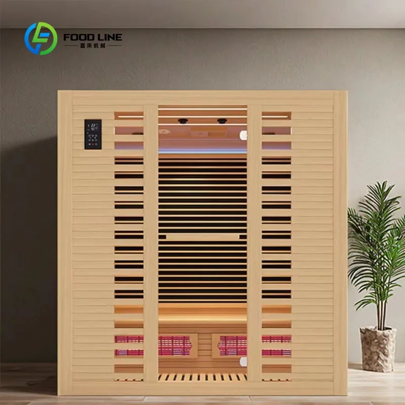 Customized Wood Indoor Sauna Hemlock and Cedar Far Infrared Sauna Room Colorful Sauna for Sale
