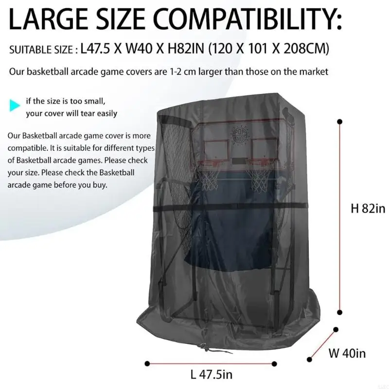 غطاء ماكينة ممرات كرة السلة مقاوم للماء والغبار من البوليستر حماية كاملة #4