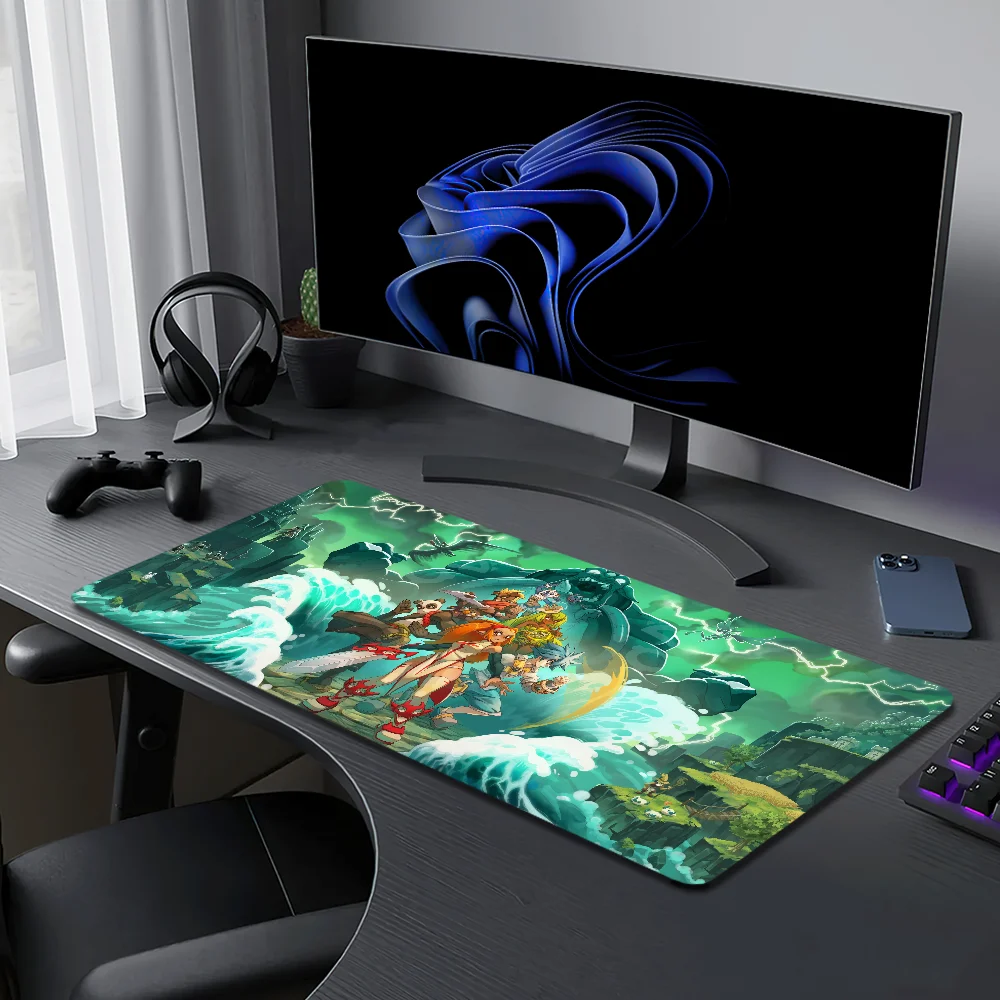 Game W-Wakfu Cool For Computer Game Big Keyboard Office Large Mouse Mat Pad Anti-slip Rubber PC Mice