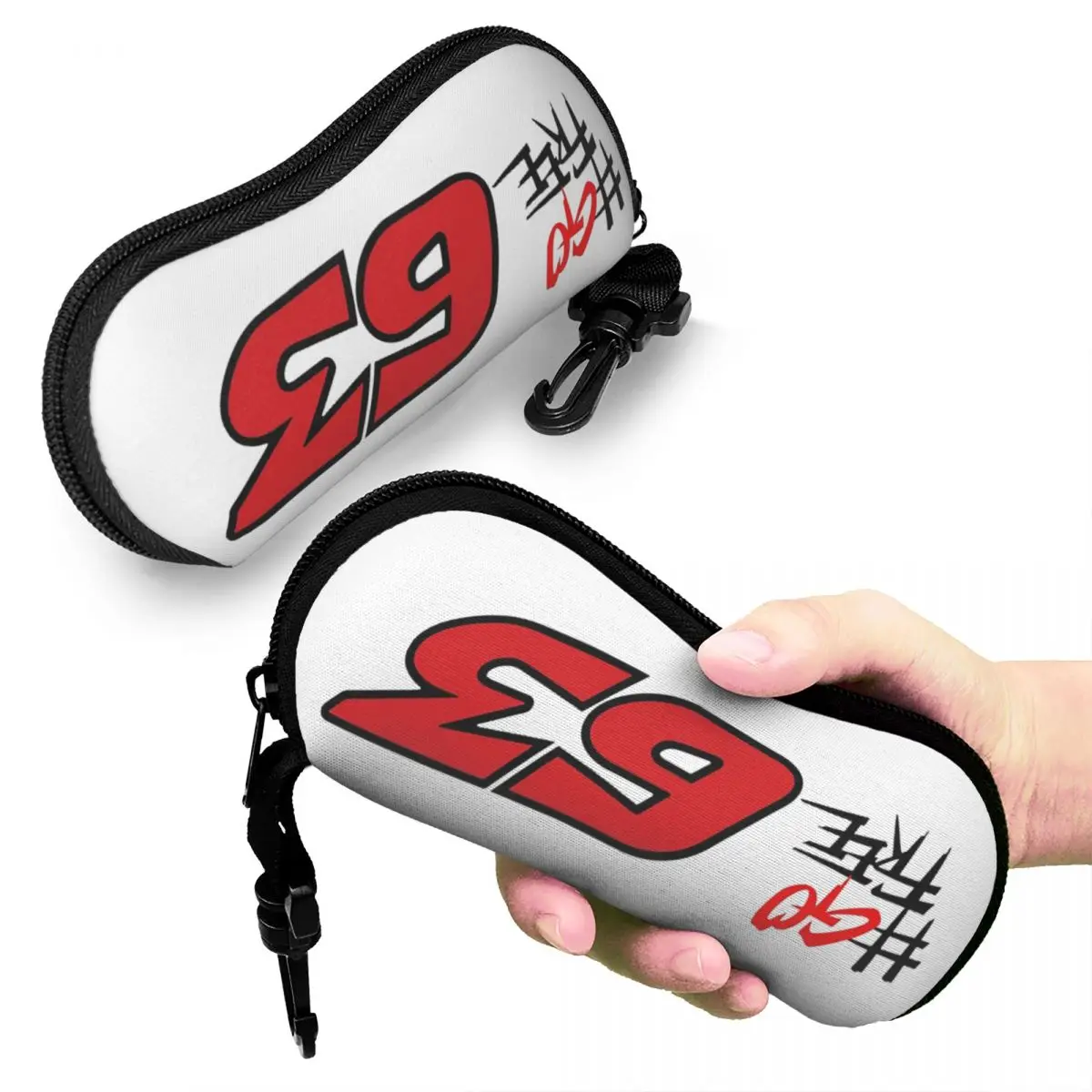 

Pecco Bagnaia 63 Shell Glasses Case Portable Sunglasses Box Women Men Soft Eyeglass Bag Pouch