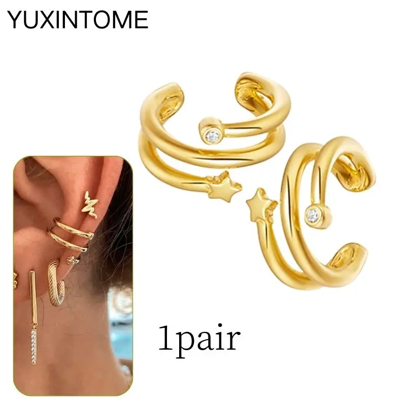 Women's 24K Gold Plated Punk Ear Cuff, No Piercing