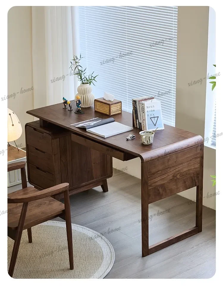 Factory Direct North American Black Walnut Full Solid Wood Computer Desk Small Desk Modern Bedroom
