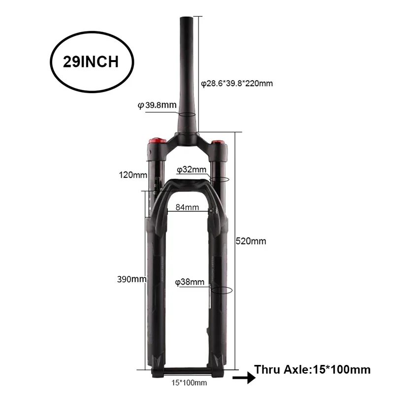 Bolany 27.5 29 Boost Fork Thru Axle Suspension 32 RL Quick Release Tapered Rebound Adjustment Bracket for MTB Accessories