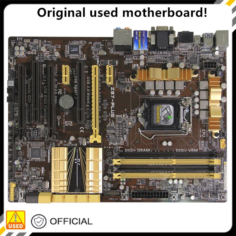 

For Z87-PLUS Desktop Motherboard Z87 LGA 1150 For Core i7 i5 i3 DDR3 SATA3 USB3.0 Original Used Mainboard