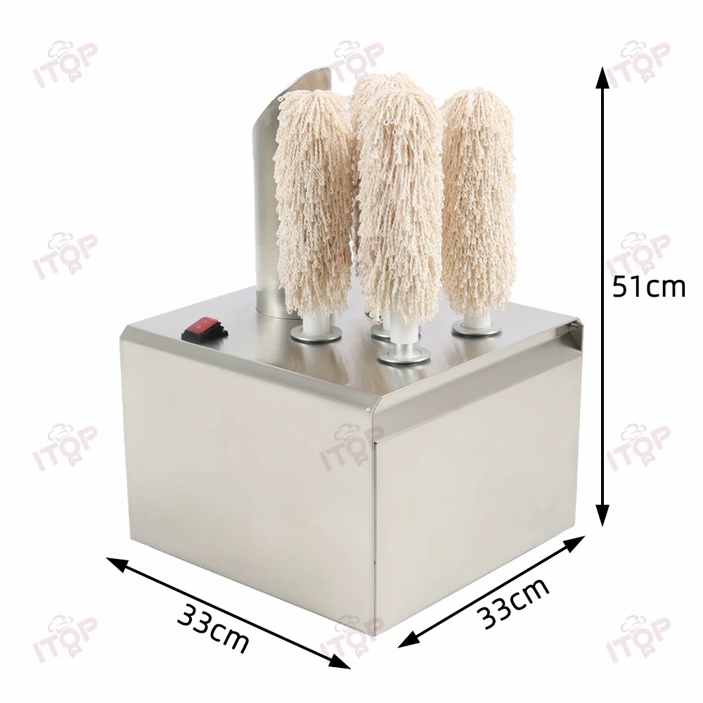 5 Brushes Glassware Polisher and Dryer Commercial Electric Wine Glass Polishing Machine