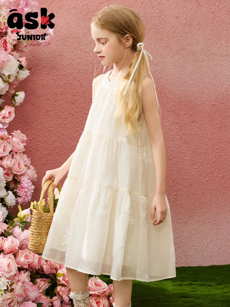 فستان صيفي بتصميم حمالة زهور ثلاثي الأبعاد للفتيات من ASK Junior Tween #4
