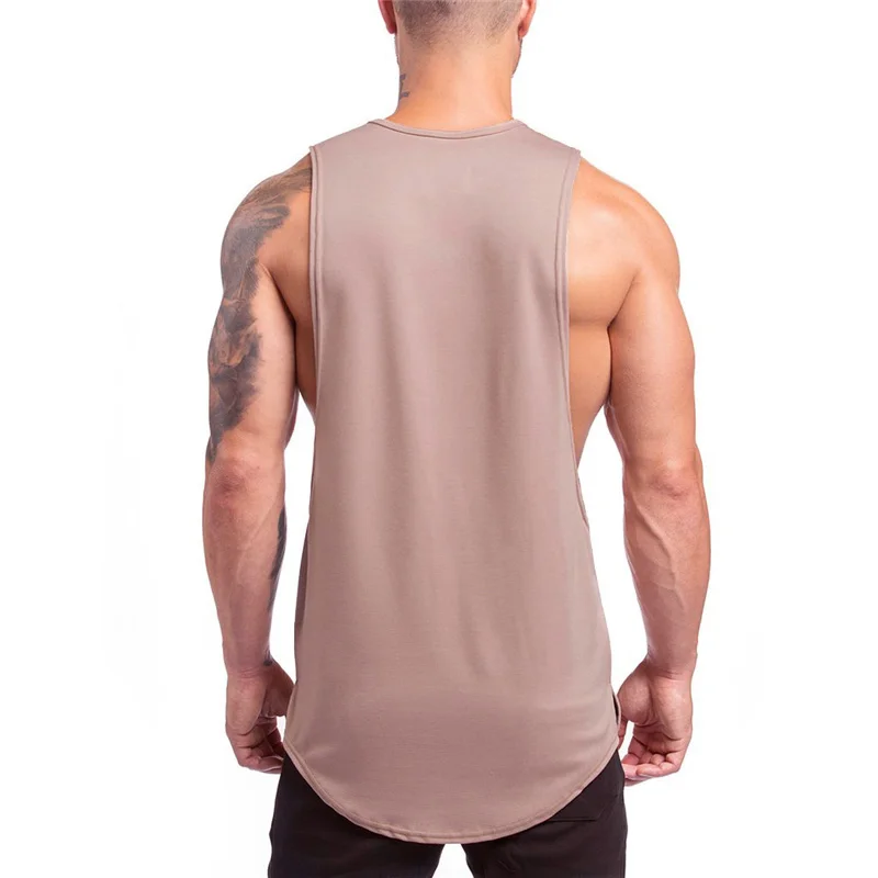 5 Colors Men's Casual Hip Hop Sleeveless Breathable Cotton Tank Tops Gym Fitness Bodybuilding Summer Fashion Print Loose T-Shirt