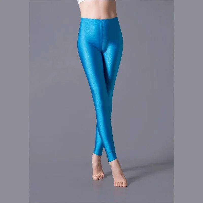 High Elasticity Shiny Women Leggings Slim Ffit Candy Colored Fluorescent Legging Yoga Pants Dance Pants