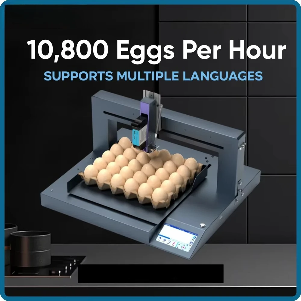 Single Head Screen Model Auto Egg Inkjet Printer for Label Expiry Date Stamp Inkjet Logo Barcode Printing Coding Machine On Eggs