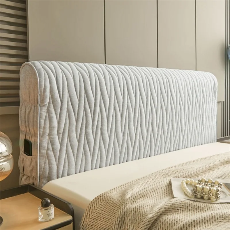 Fully wrapped old coarse cloth headboard cover, soft and soft headboard dust cover, machine washable decorative cover