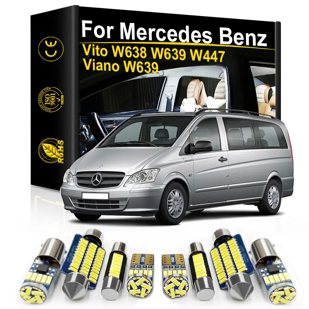 

For Mercedes Benz Viano Vito W638 W639 W447 1996-2012 2013 2014 2015 2016 2017 2018 Car Interior LED Light Canbus Indoor Bulbs