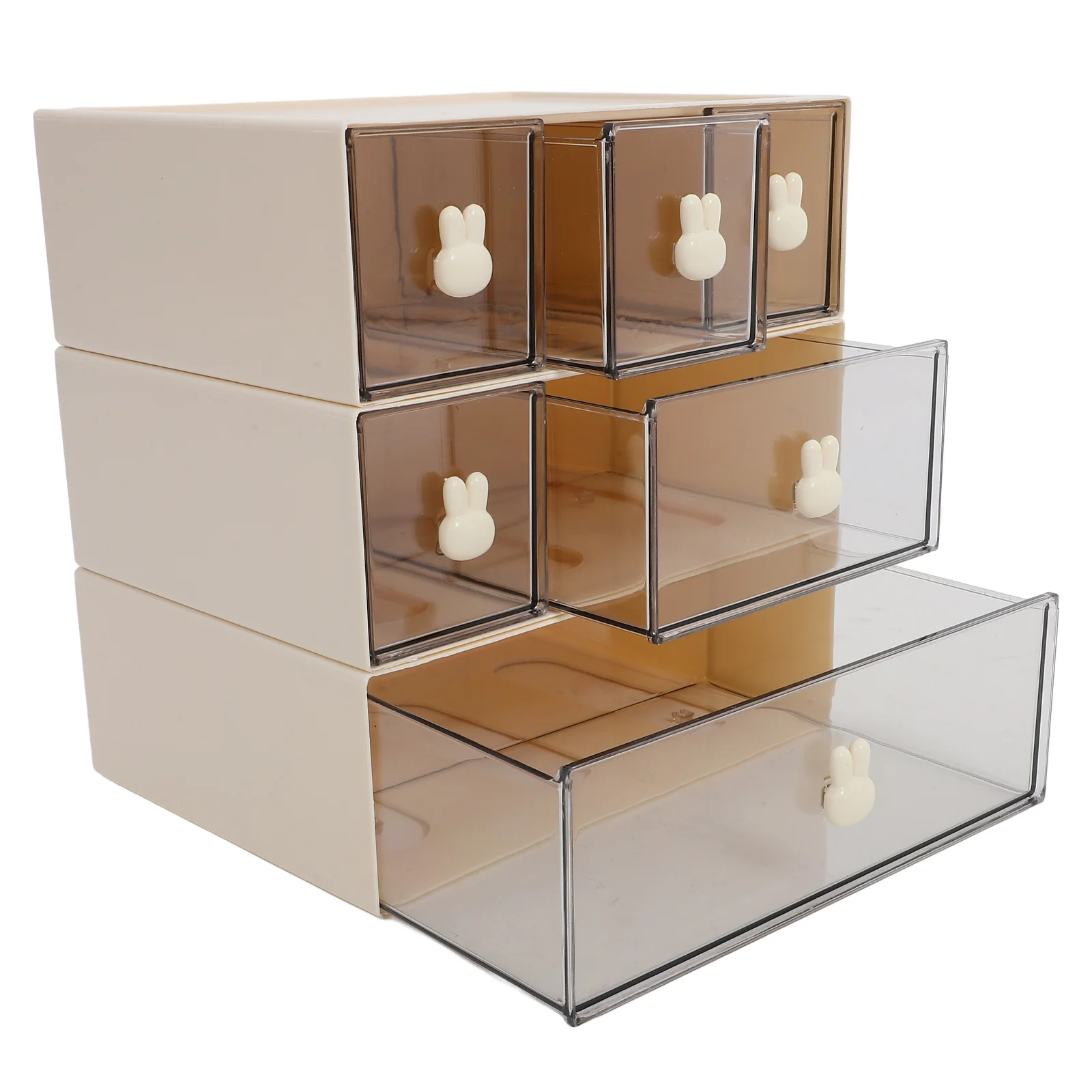 Stackable Bunny Storage Box Sundry Organizer Mini Drawer for Desk Locker Makeup Cabinet Desktop File Holders Drawers