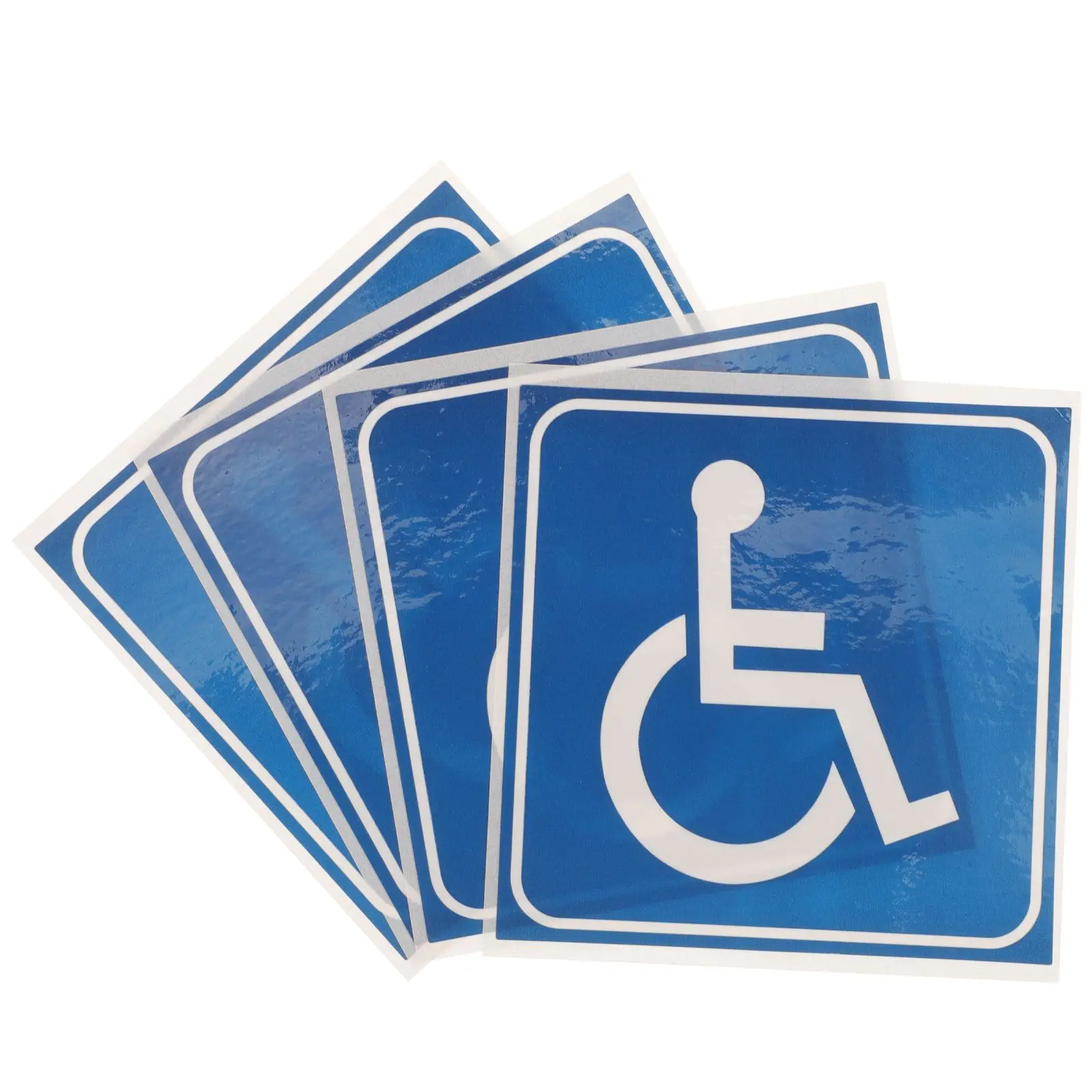 4pcs Disabled Wheelchair Sign Stickers Self Adhesive 3 Inch PVC Decals for Office Home Car Window Safe Long Lasting Practical
