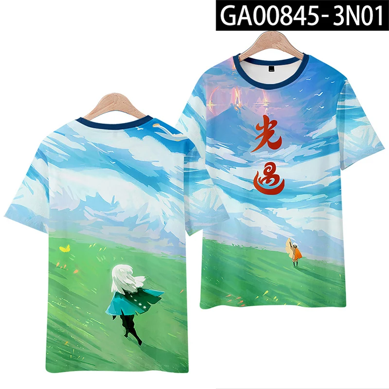 Kaus 3D anak-anak laki-laki perempuan Sky Children of The Light kaus anak perempuan anak laki-laki musim panas kaos oblong lengan pendek leher-o kaos grafis