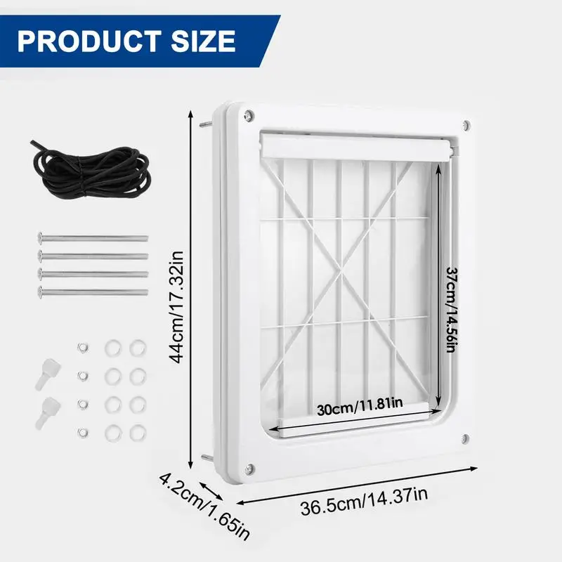 Imagem -06 - Porta Branca do Quadro para Cães Grandes Porta Doggy Plástica Forte Animais Médios com Fechamento Deslizante