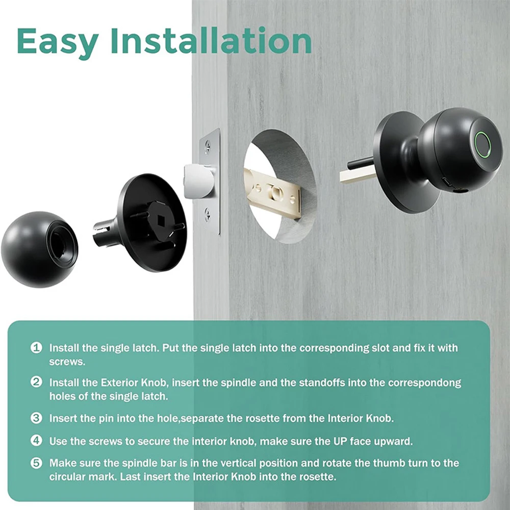 Type-C Fingerprint Lock Bluetooth Tuya APP Control Smart Door Lock Keyless Door Handle Fingerprint Electronic Door Lock