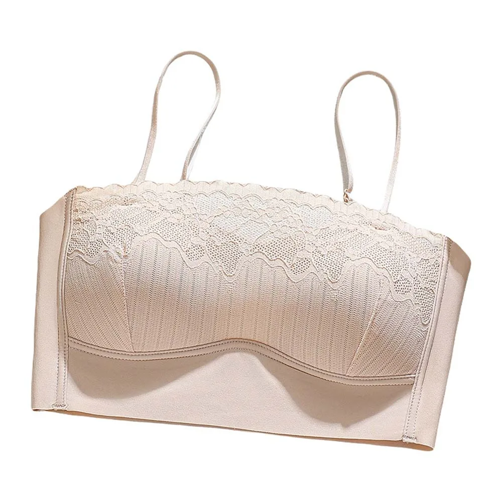 

Close-fitting Lace Wireless Bra Solid Color Shockproof Push Up Underwear Traceless Anti-sagging Seamless Bras Running