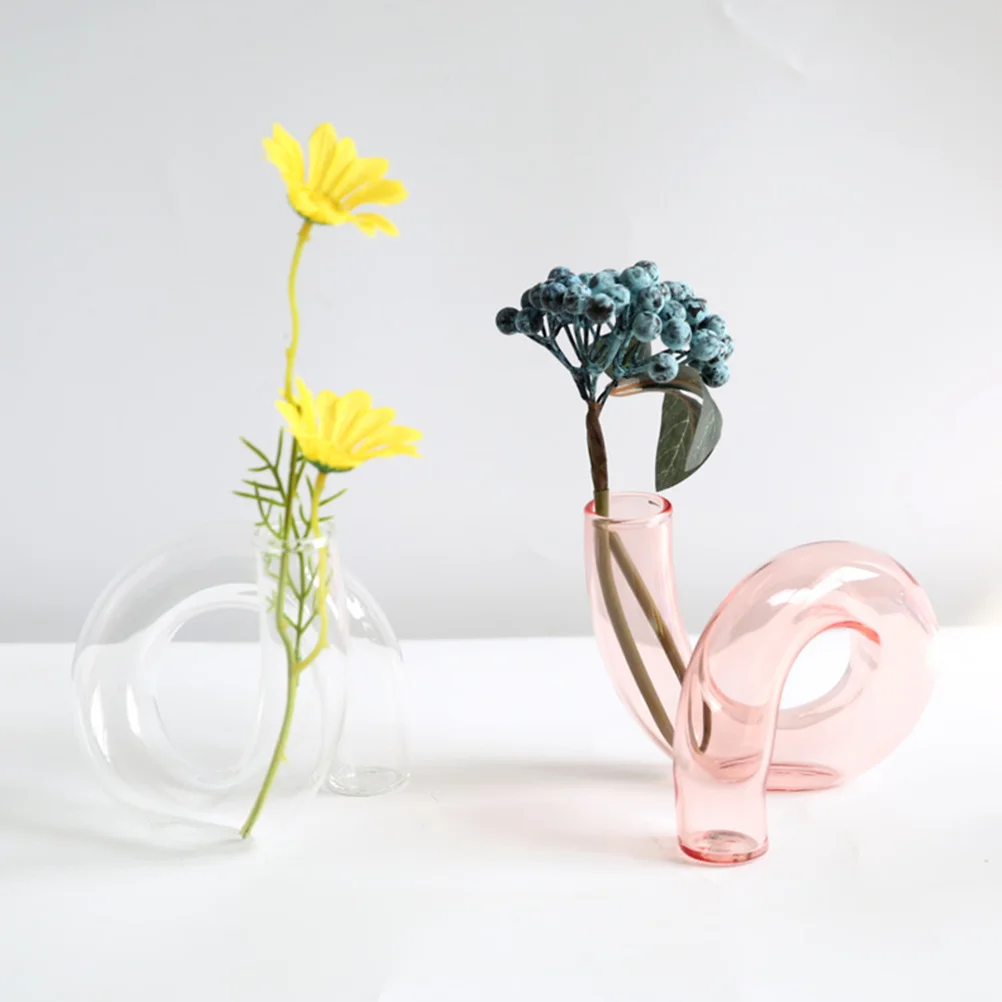 

Desktop Stand Dried Flower Decoration Creative Glass Vase Table Small for Flowers