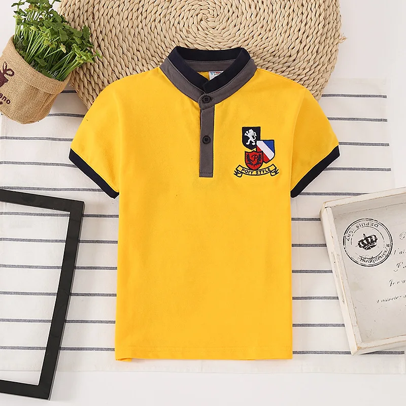 Boys polo shirt Summer Turtleneck Sports jersey Cotton Girls clothing Kids embroidery decoration T-Shirts Short sleeve Tops Tees