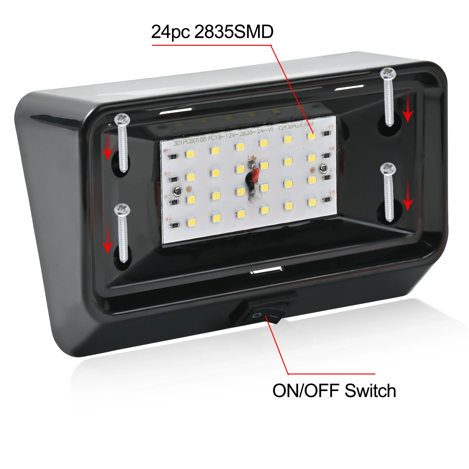 

12V RV Exterior Porch Utility 320 Lumen Light with Switch Replacment Light Trailer Camper Clear and Amber Lenses Removable