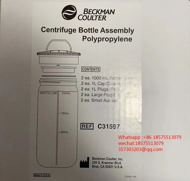 

For Beckman C31597 Centrifugal Bottle, 1L Polypropylene Translucent.