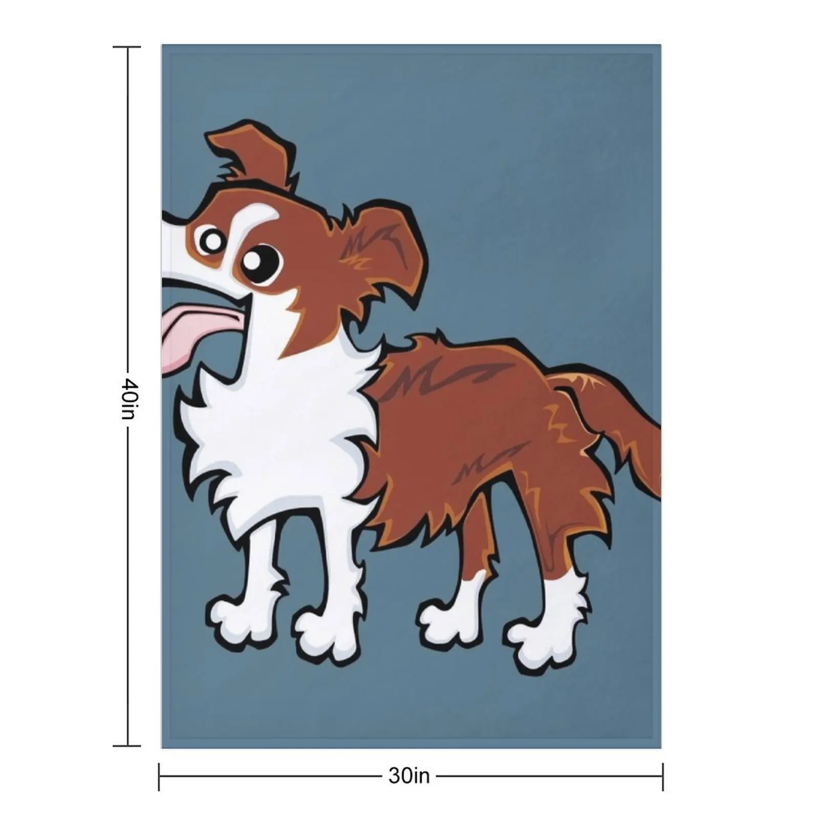 Border Collie - Red and White (Full Body) BLUE BG Throw Blanket Tourist Furrys Luxury Throw For Decorative Sofa Blankets