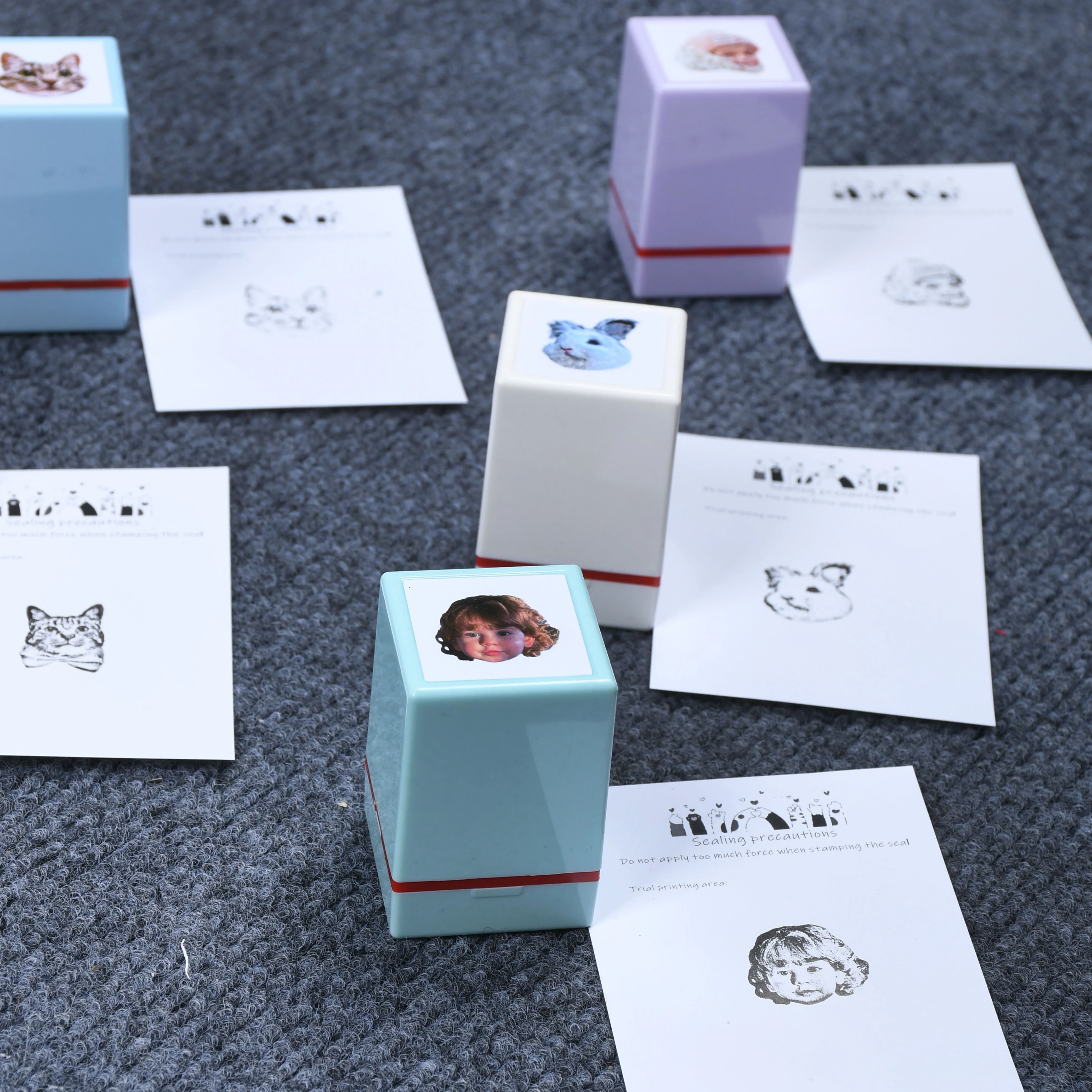 Custom Stamp,  Personalized Pet Photo Portrait Stamps, Custom Rubber Stamps, Square Stamper, Multiple Color Options