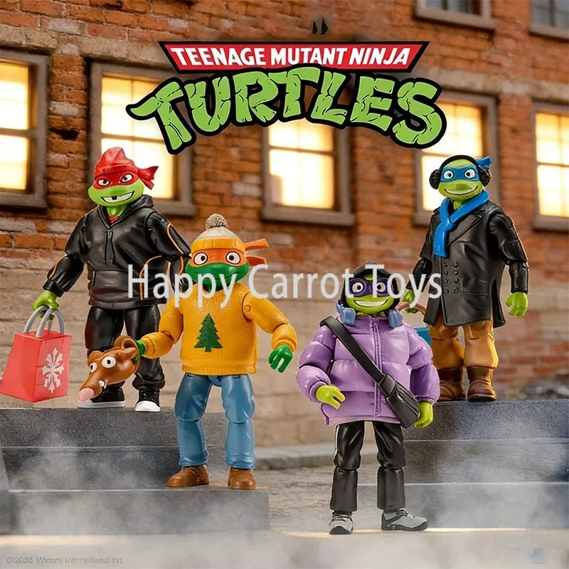 Set de 2 Figuras de Acción Originales Playmates TMNT Mutant Mayhem Knockout, Incluye Piezas Desmontables, Regalos Coleccionables para Fanáticos, Juguetes