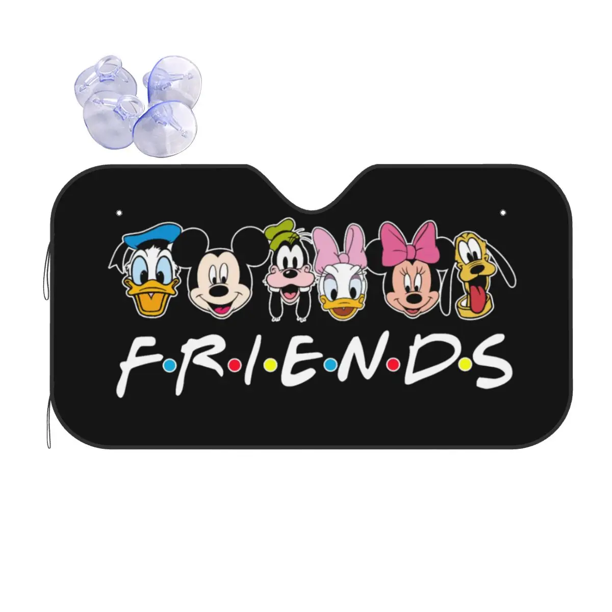 Friends Mickey Mouse Sunshade Windscreen Foldable Cover Front Block Window 76x140cm Car Sunshade Heat Reflector