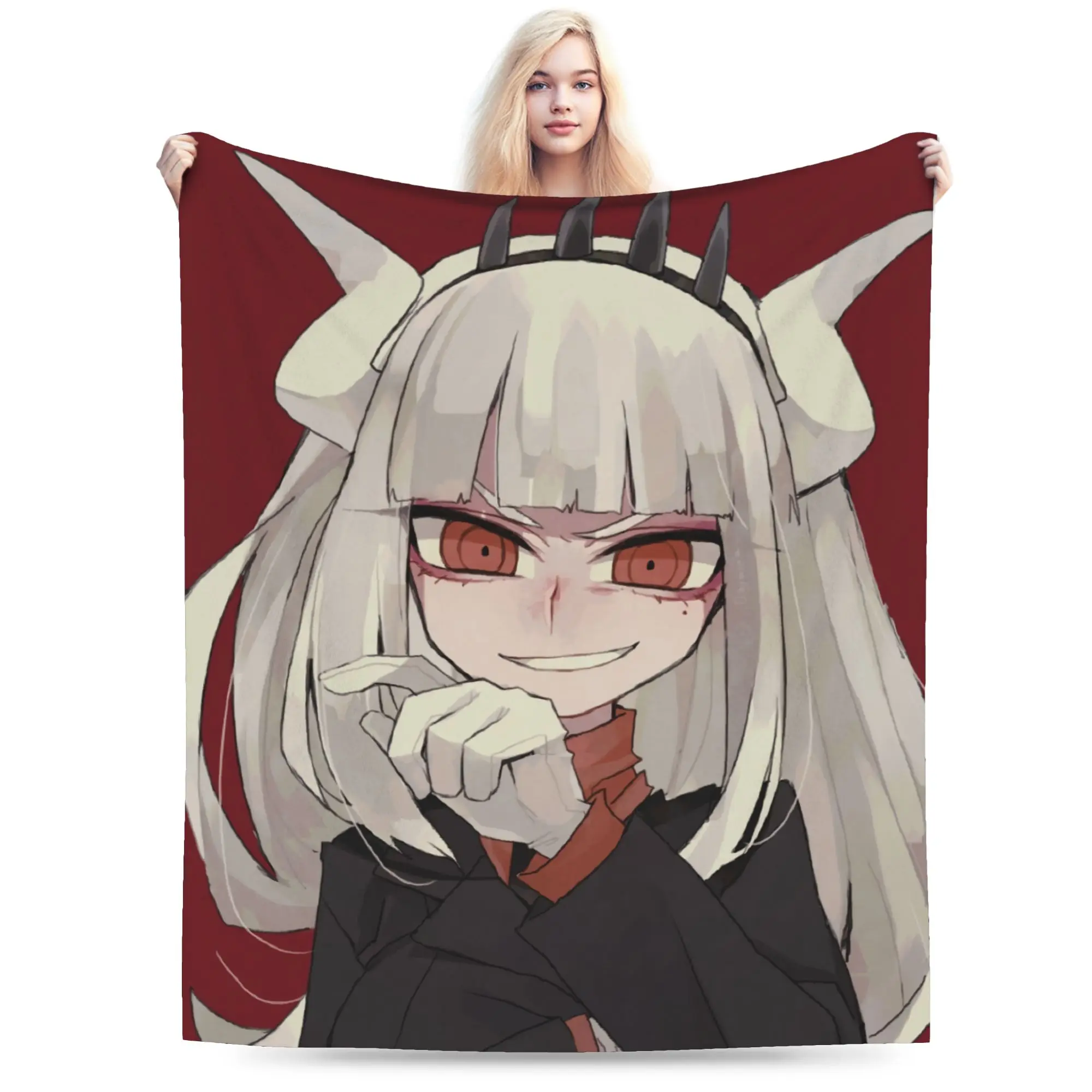 Contradiction Helltaker Lucifers Modeus Print Blanket For Men Women Cozy Throw Blankets for Sofa 50x60 Inches Multiple Sizes