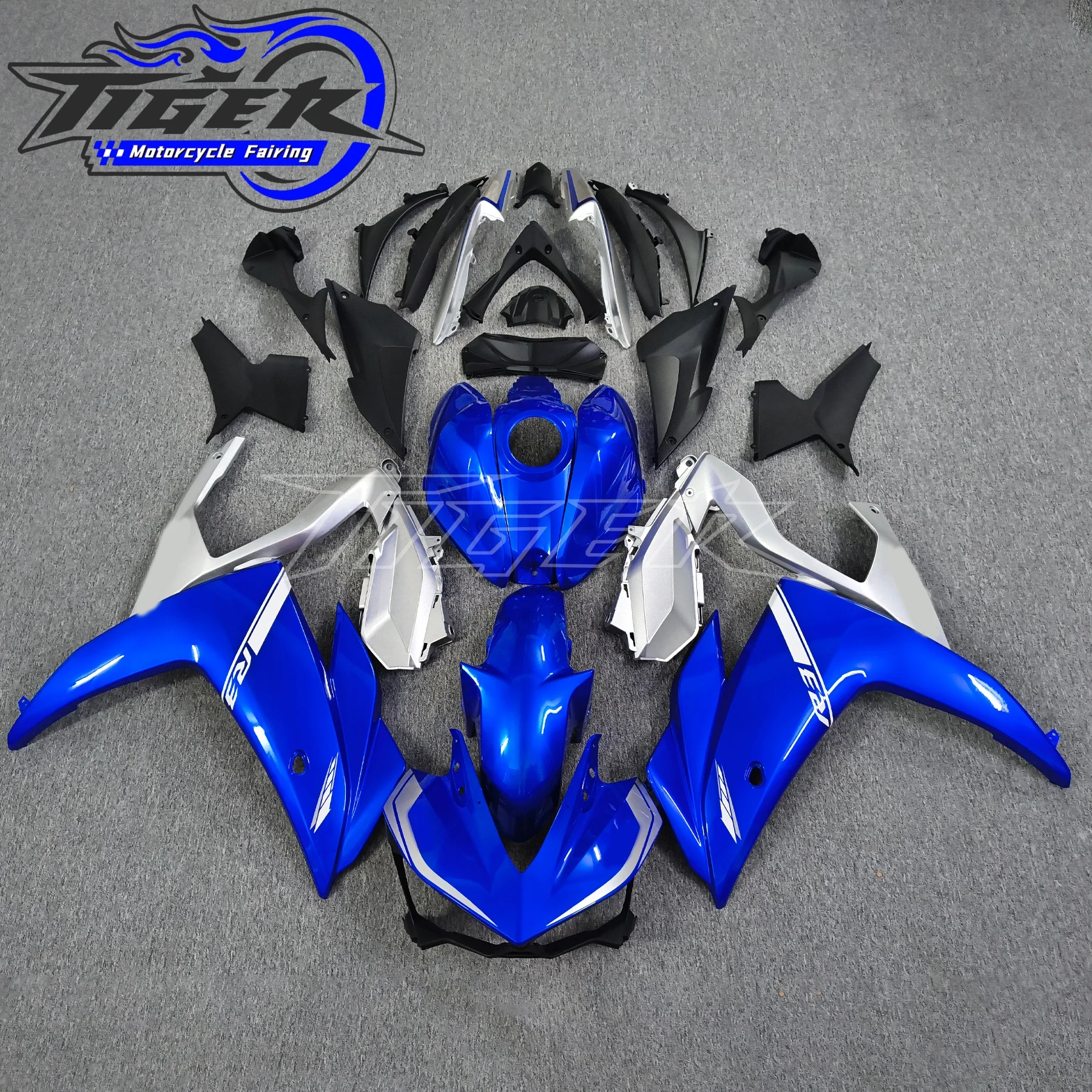 4Gifts New ABS Motorcycle Fairings Kit Fit For YAMAHA R3 R25 2015 2016 2017 2018 15 16 17 18 Bodywork Set Custom blue white