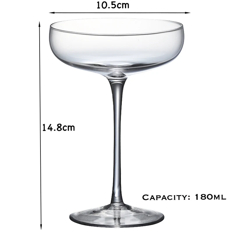 2PCS 185ML Coupe Cocktail Glass Martini Glass Crystal Set of 2