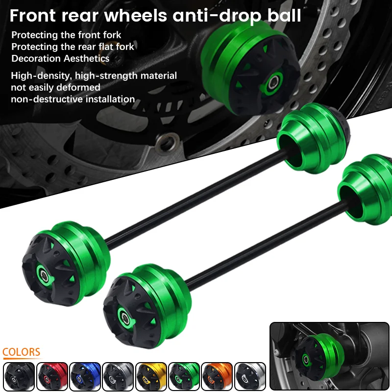 

For ER-6N ER-6F ER-4N ER-4F ER6N ER6F Motorcycle CNC Front Rear Axle Fork Wheel Crash Sliders Cap Falling Protector Pad Kits