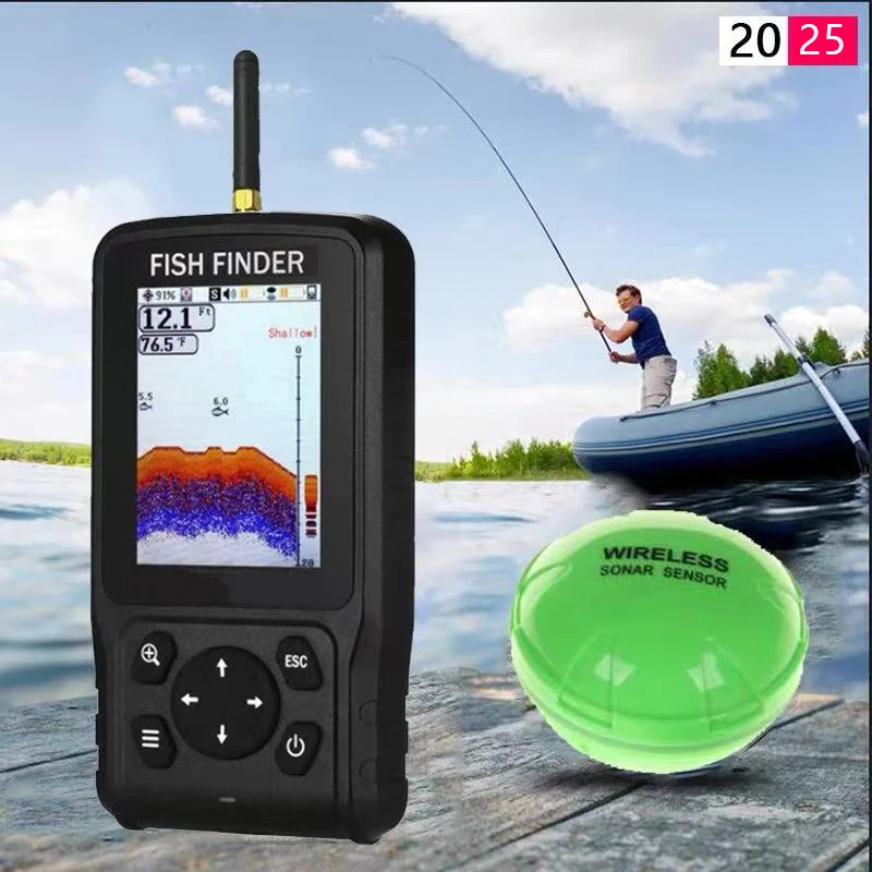 Portable Sonar Sensor Transducer for Underwater Depth Echo Sounding and Fishing Gear 100-200m Range