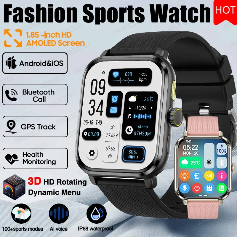 2025-new-sports-tracker-smartwatch-men-women-gps-track-ip68-waterproof-blood-pressure-blood-oxygen-bluetooth-call-smart-bracelet