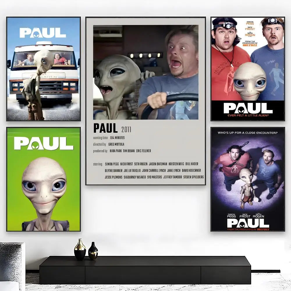 Alien Comedy Movie P-Paul Poster  High-definition Art Sticker Self Adhesive Waterproof Home Decoration