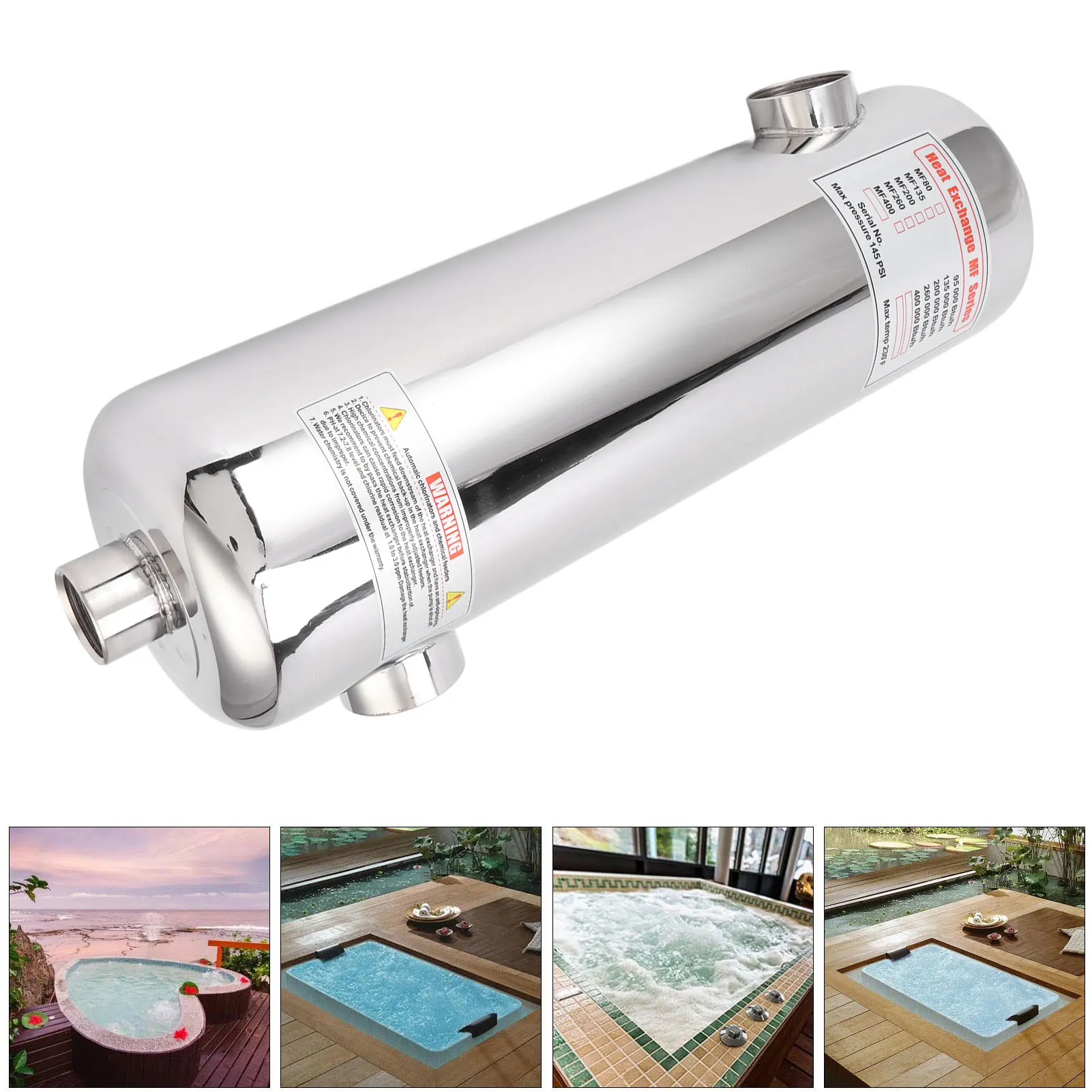 Intercambiador de calor para piscina de 60KW, calentador con termostato para SPA, equipo de calefacción circulante para piscina, equipo de intercambio de calor para piscina