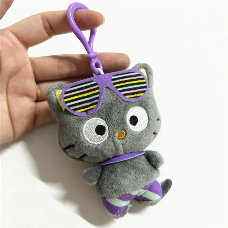 

2025 New Cute Anime Chococat Black Cat Plush Keychain Chains Small Pendant Kids Stuffed Toys For Children 10CM