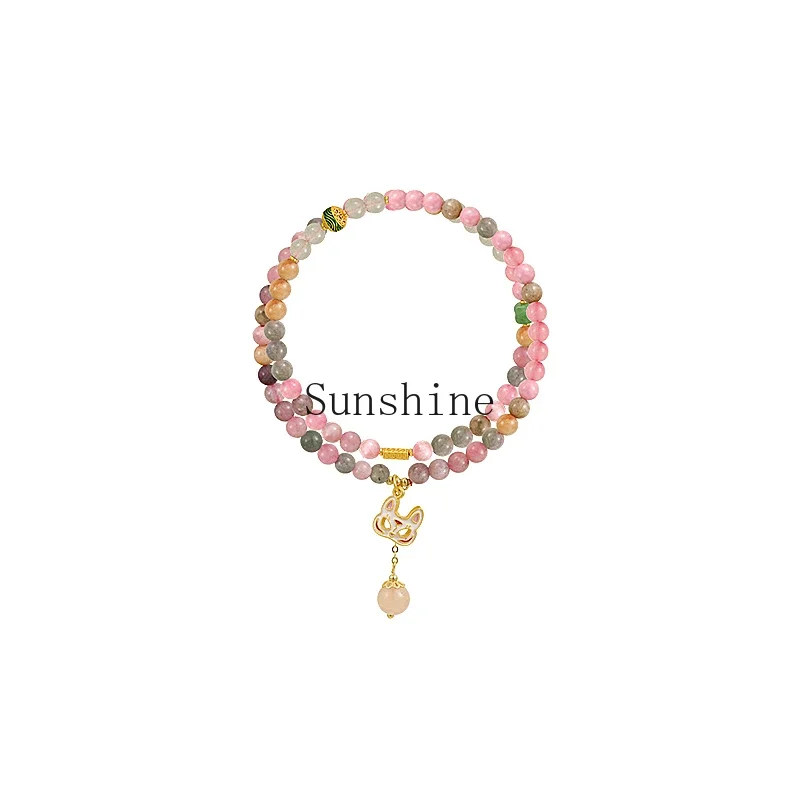 

New Chinese jade crystal bracelet women's bracelet light luxury niche exquisite girlfriend beaded hand rope