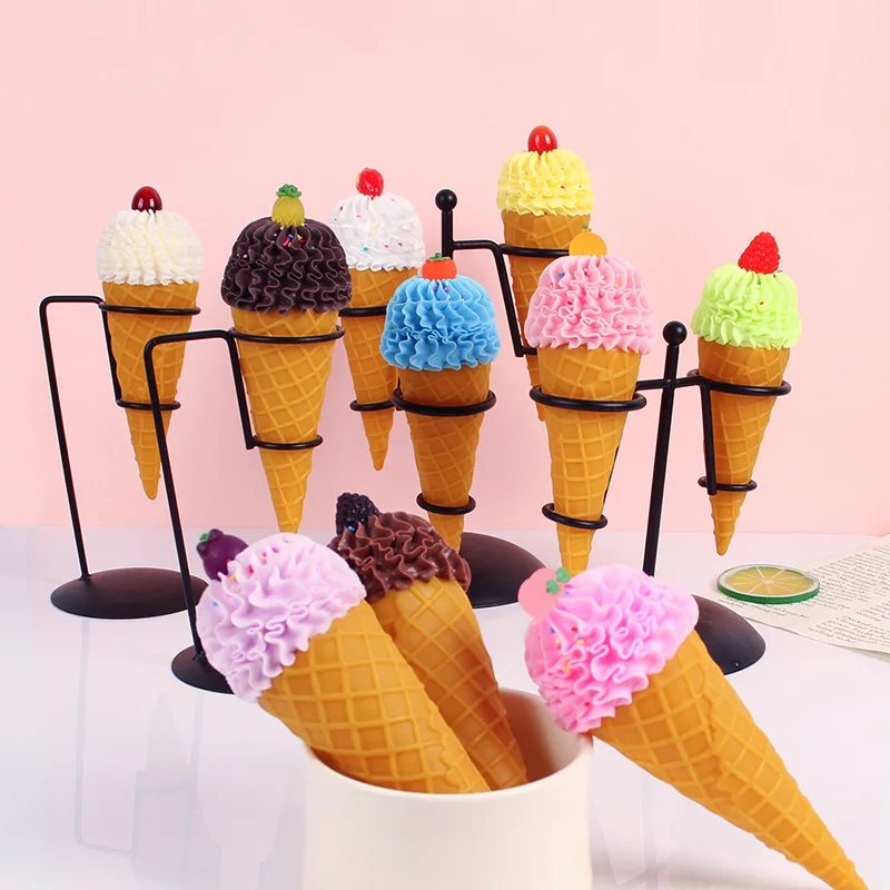 

Fake Fruit Ice Cream Cone Model Artificial Ice Cream Dessert Store Simulation Props Diy Handmade Toys Home Decor Decorations