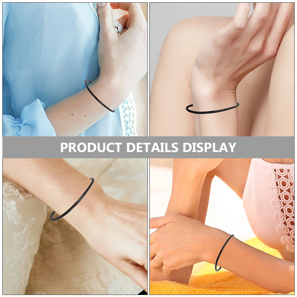 50개 실리콘 젤리 팔찌 탄력 있는 간단한 손목밴드 스트레치 DIY 액세서리 야외용 손목 스트랩 다기능 착용 가능