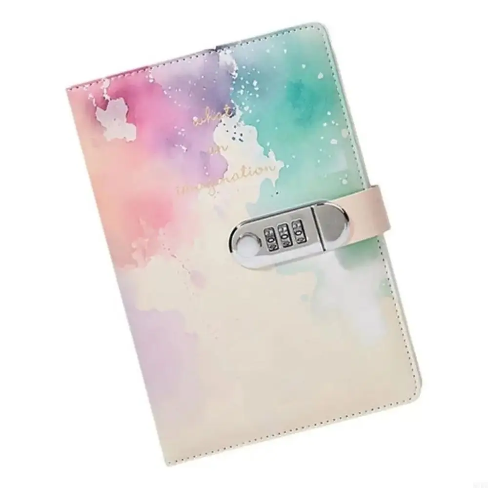 240 Pages A5 Journal Notebook Thickened Protecting Secrets Password Book with Lock PU Leather Waterproof Diary Book Gifts
