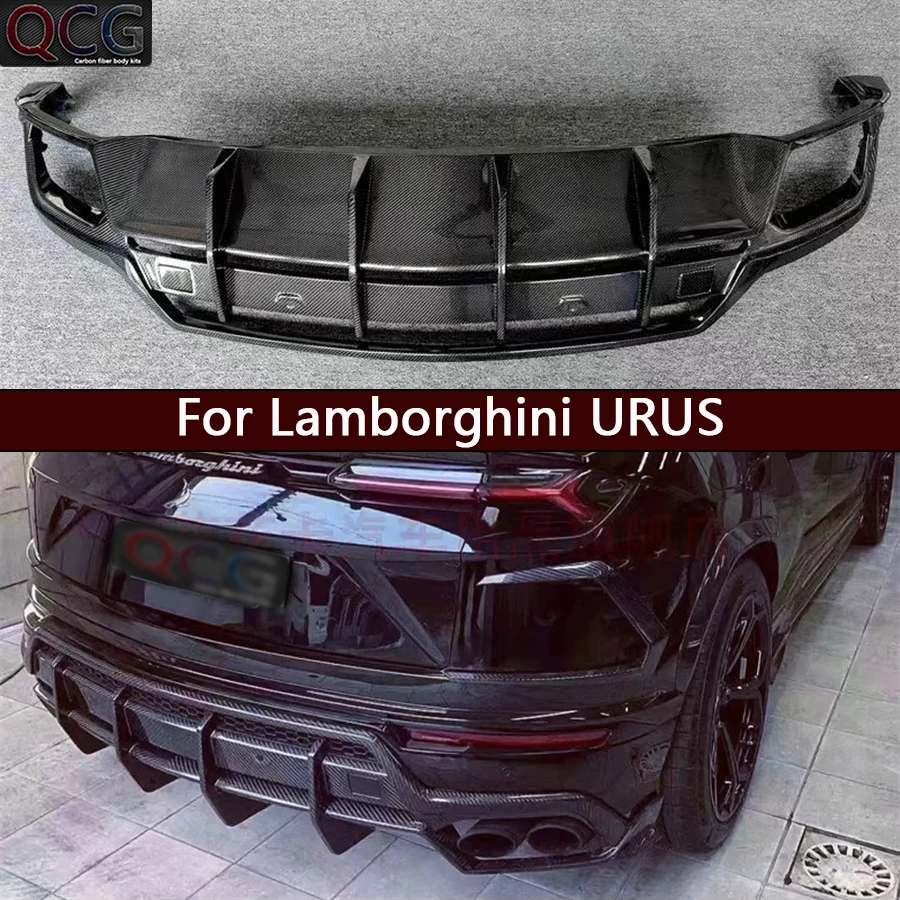 

Для Lamborghini URUS задняя губа из углеродного волокна, автомобильный бампер, диффузор, задние сплиттеры, спойлер, обновленные автомобильные аксессуары, комплект кузова