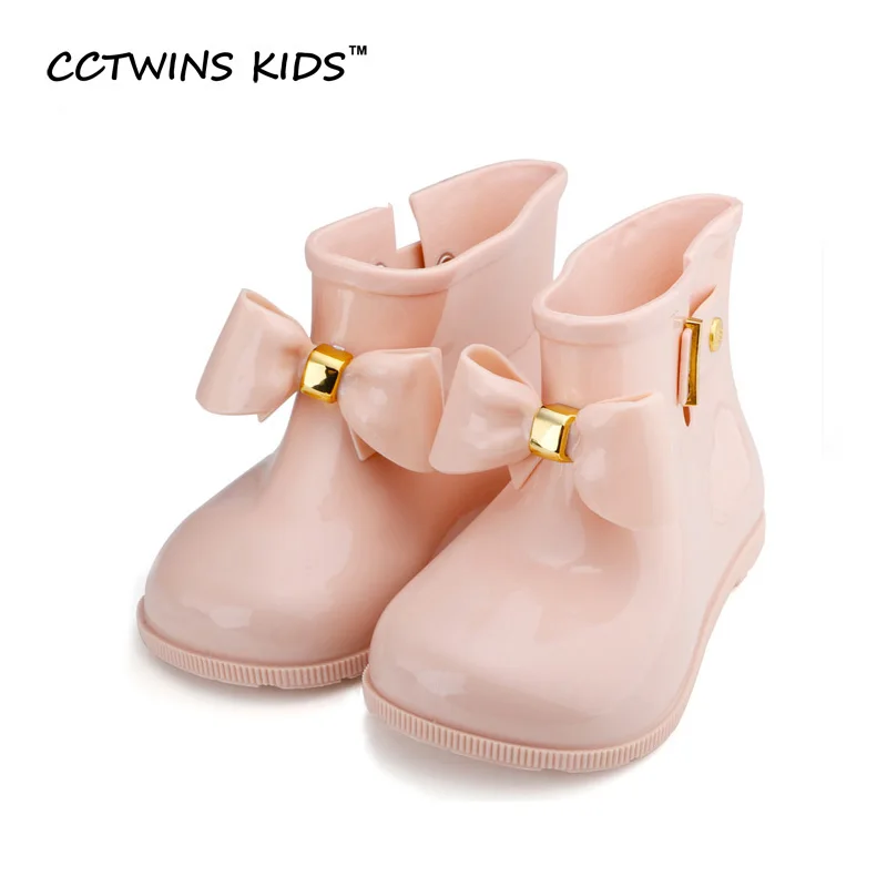 CCTWINS KIDS 2018 spring summer child pvc shoe for baby girl bow rain boot boy wellington boot kid brand waterproof boot C1095