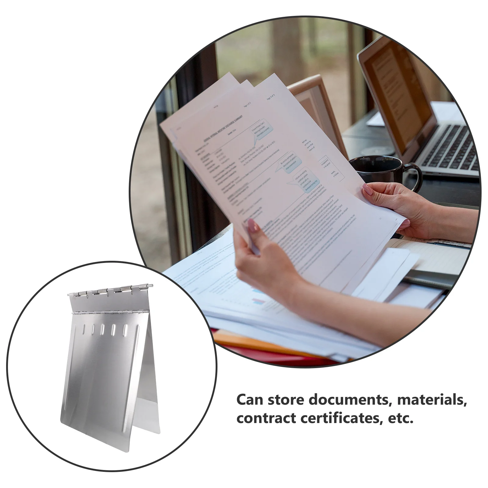 

Heavy Duty Stainless Steel Clipboard Paper Holder Portable Document Organizer Nurse Hospital File Folder Clipboard