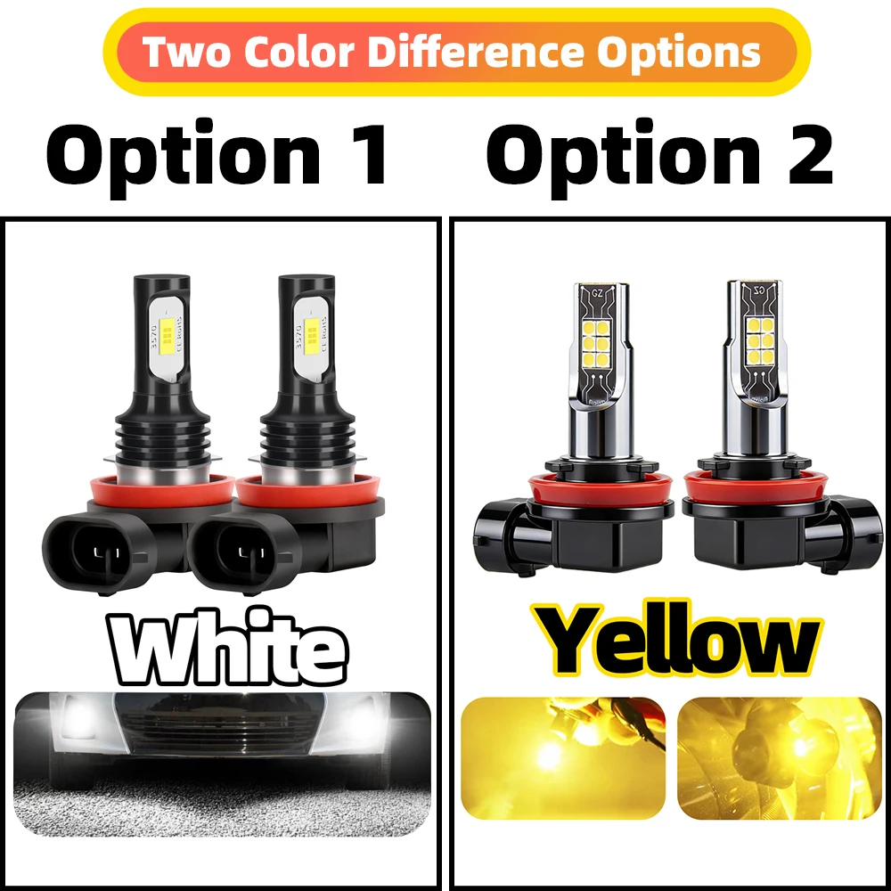 2x LED Front Fog Lights Bulbs White / Yellow Car Lamp For Suzuki SWIFT 3 5 MZ EZ AZ 2005-2025 2008 2009 2010 2011 2012 2013 2014 view 2