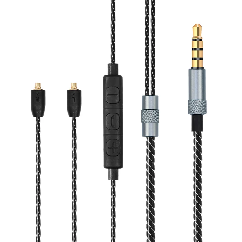 Aipinchun MMCX Cable de repuesto para auriculares con controlador de volumen para Shure SE215, SE425, SE535, SE846, SE315, W60, W50
