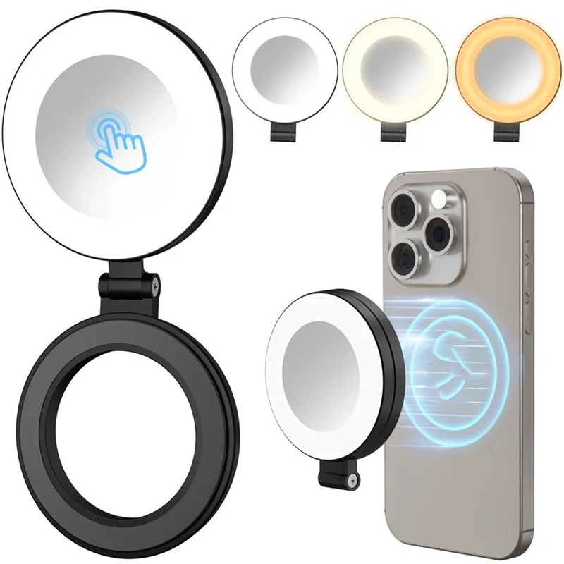 3-Speed Adjustment Mini Magnetic Pocket Light for Selfie Mirror Replacement Light Cell Phone Photography-A10G view 3