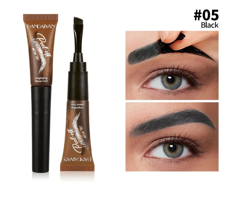 5-farbiges, abziehbares Augenbrauengel und Pinsel in einem, langanhaltende, intensive Farbe, schweißresistent, semi-permanente Augenbrauenfarbe, Augen-Make-up – Detail 14