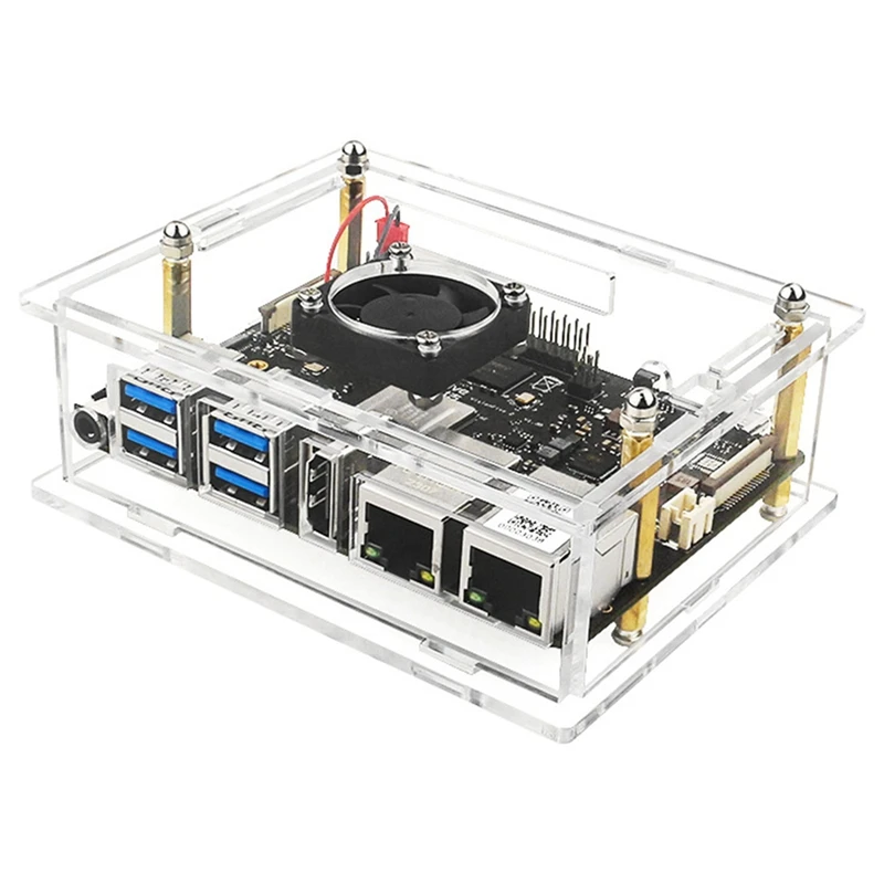 Acryl Case Voor Visionfive 2 Development Board Board Box Transparant Case Met Koelventilator Heatsink Kit Duurzaam